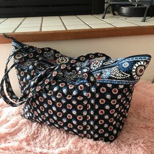 Very Bradley Retired Blue Owl Print Weekender Bag